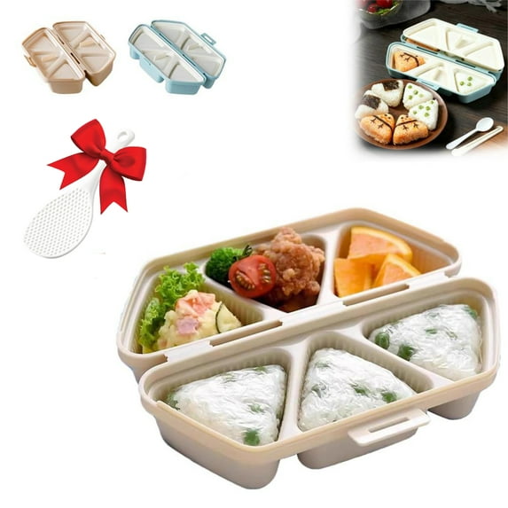 1PC 6 in 1 Triangle Onigiri Mold, Rice Ball Maker for Sushi Musubi, Seaweed Rice Balls, Younger Lunch Bento, Home DIY, Quick Release, Easy Clean, Multifunctional Mold for Bento, AKLJWH, A
