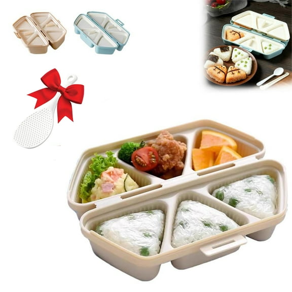 1PC 6 in 1 Triangle Onigiri Mold, Rice Ball Maker for Sushi Musubi, Seaweed Rice Balls, Younger Lunch Bento, Home DIY, Quick Release, Easy Clean, Multifunctional Mold for Bento, AKLJWH, A