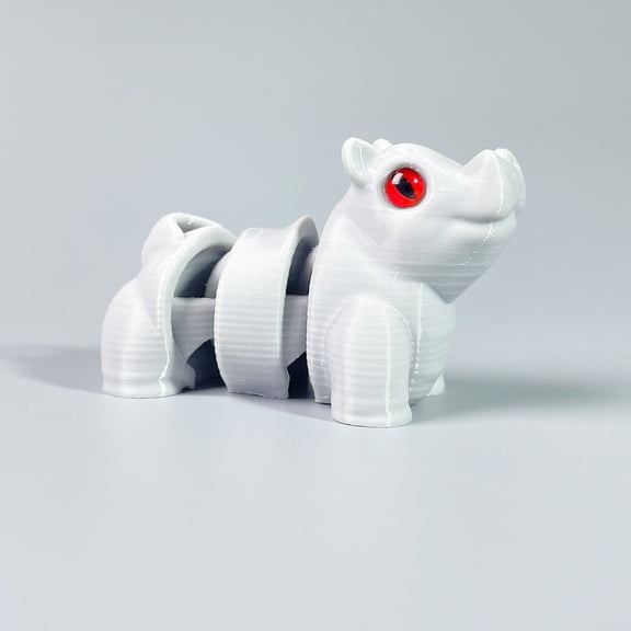 1PC 6.20CM 3D Printed Miniature Cartoon Hippo Animal Figurines, Desktop Mini Ornaments