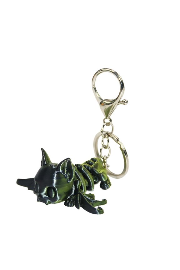 1PC 7CM 3D printed bat keychain ornaments, flexible and free skeleton creative gifts