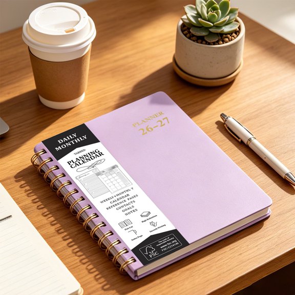 1PC 8.2 Inch Undated 2026 Budget Planner Notebook, 144 Pages Soft Leather Finance Journal with Monthly Tabs for Expense Tracking, Purple