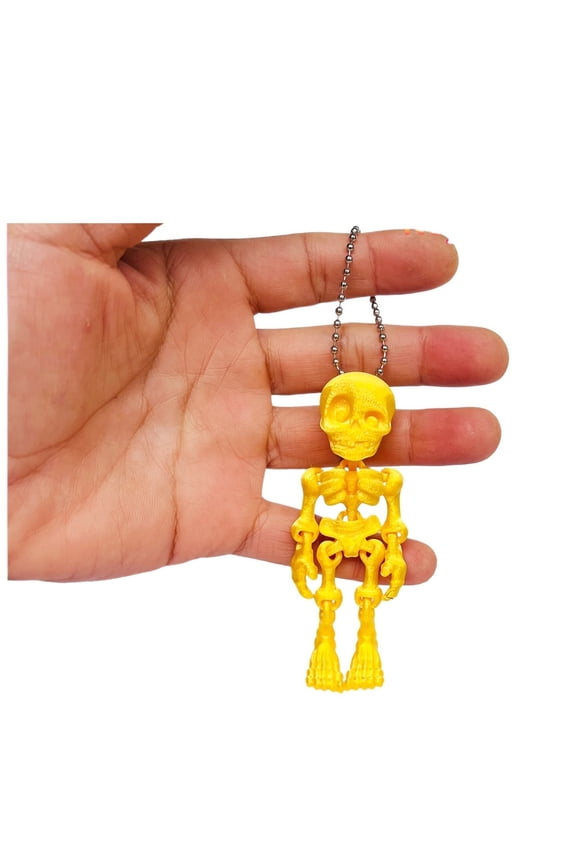 1PC 8CM 3D-printed strange skeleton person keychain, joint, movable creative pendant, bag, pendant and gift