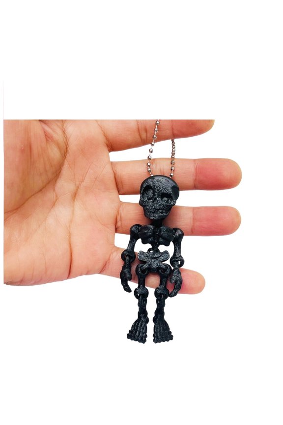 1PC 8CM 3D-printed strange skeleton person keychain, joint, movable creative pendant, bag, pendant and gift