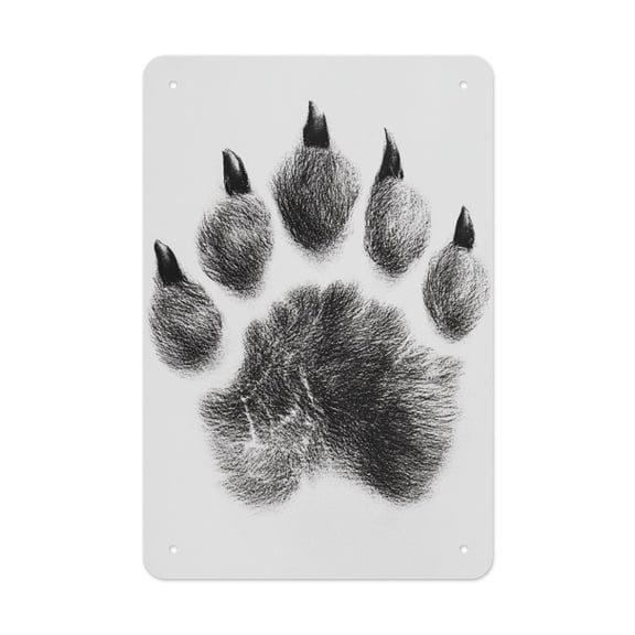 1PC 8x12 Inch Metal Wall Art - Animal Paw Print Decor for Home Office, Rustic Finish, Gift Idea(12)