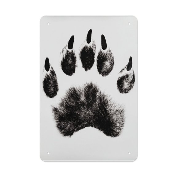 1PC 8x12 Inch Metal Wall Art - Animal Paw Print Decor for Home Office, Rustic Finish, Gift Idea(14)