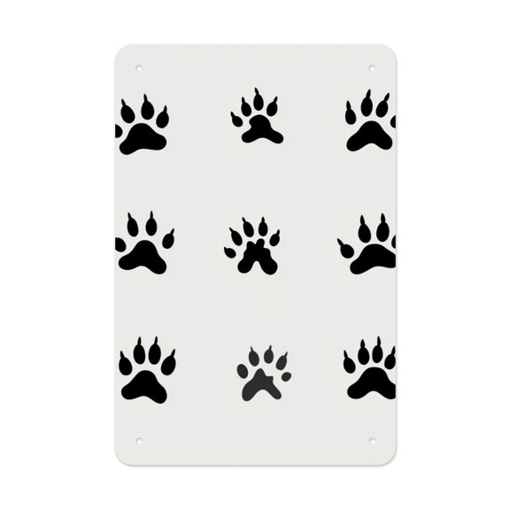 1PC 8x12 Inch Metal Wall Art - Animal Paw Print Decor for Home Office, Rustic Finish, Gift Idea(8)