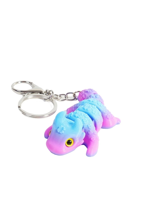 1PC 9CM 3D Printed Lucky Dragon Three-dimensional Joint Activity Schoolbag Keychain Ring Pendant, Small Accessory, Gift Keychain
