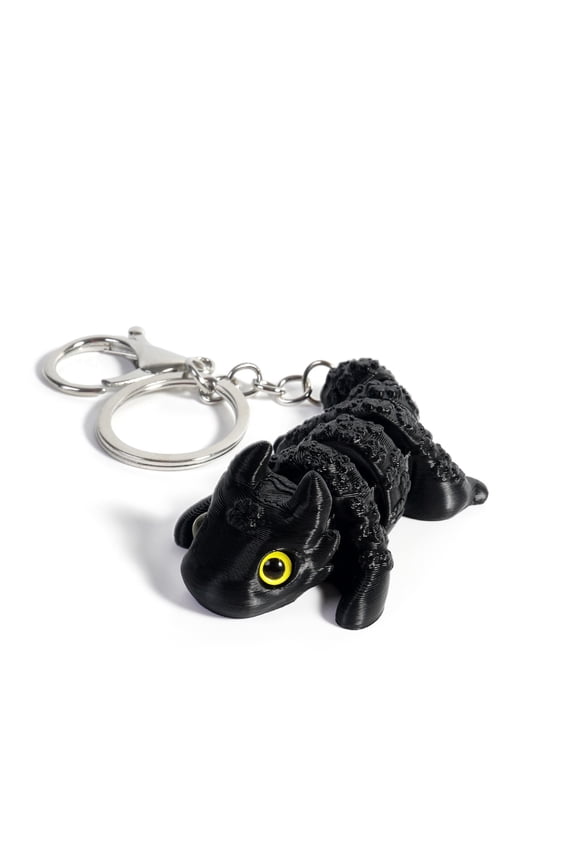 1PC 9CM 3D Printed Lucky Dragon Three-dimensional Joint Activity Schoolbag Keychain Ring Pendant, Small Accessory, Gift Keychain