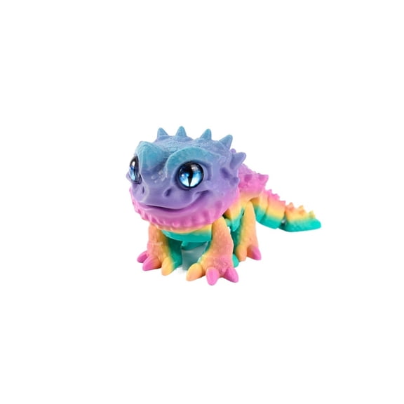 1PC 9CM 3D printed cute bearded dragon figurine model simulation figurine animal