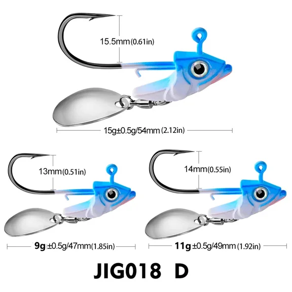 1PC 9g 11g 15g Jigs Fishhook Fishing Lures Sinking Sequin Metal Spoons Jigging Bait Jig Head Baits Baits Tackle Fishing Hook