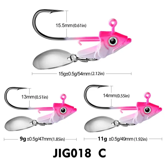 1PC 9g 11g 15g Jigs Fishhook Fishing Lures Sinking Sequin Metal Spoons Jigging Bait Jig Head Baits Baits Tackle Fishing Hook