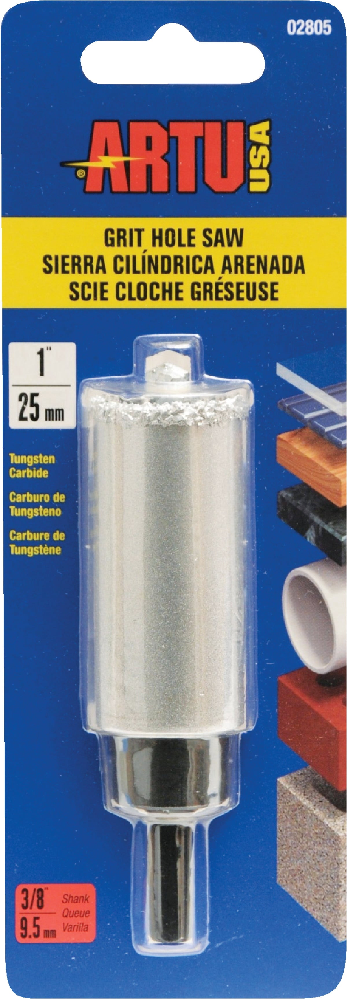 1PC ARTU Tungsten Carbide Hole Saw w/Arbor and Pilot