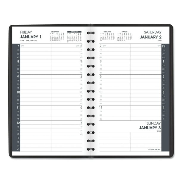 Daily Appointment Book with 15-Minute Appointments, One Day/Page: Mon to Sun, 8 x 5, Black Cover, 12-Month (Jan to Dec): 2024 Daily Appointment Book with 15-Minute Appointments, One Day/Page: Mon to Sun, 8 x 5, Black Cover, 12-Month (Jan to Dec): 2024