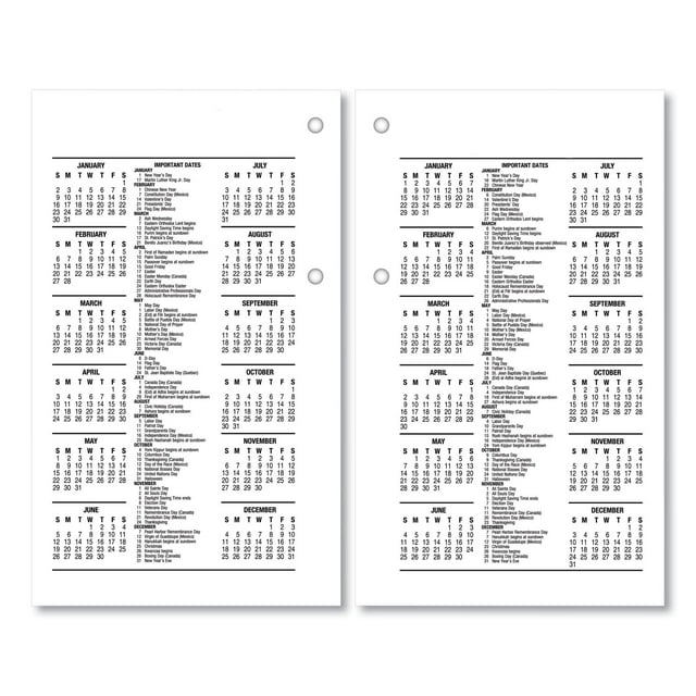 1PC ATAGLANCE Desk Calendar Recycled Refill, 3.5 x 6, White Sheets