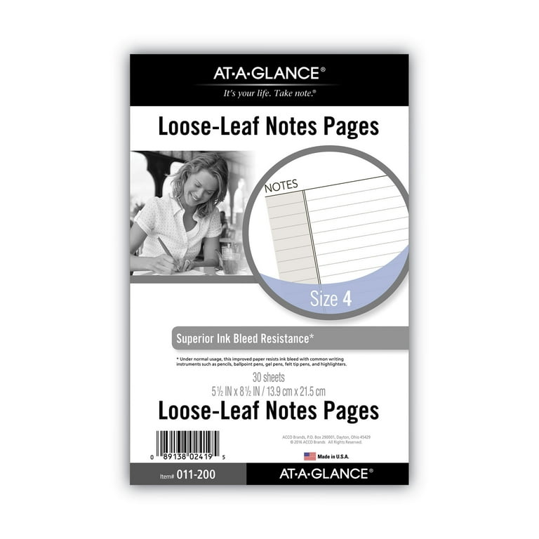 Lined Notes Pages for Planners/Organizers, 8.5 x 5.5, White Sheets, Undated Lined Notes Pages for Planners/Organizers, 8.5 x 5.5, White Sheets, Undated