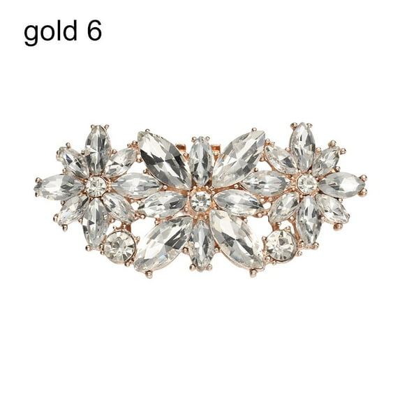 1PC Accessories Bride High Heel Rhinestone Square Clamp Shiny Clips Charm Buckle Shoe Decorations Clip GOLD 6
