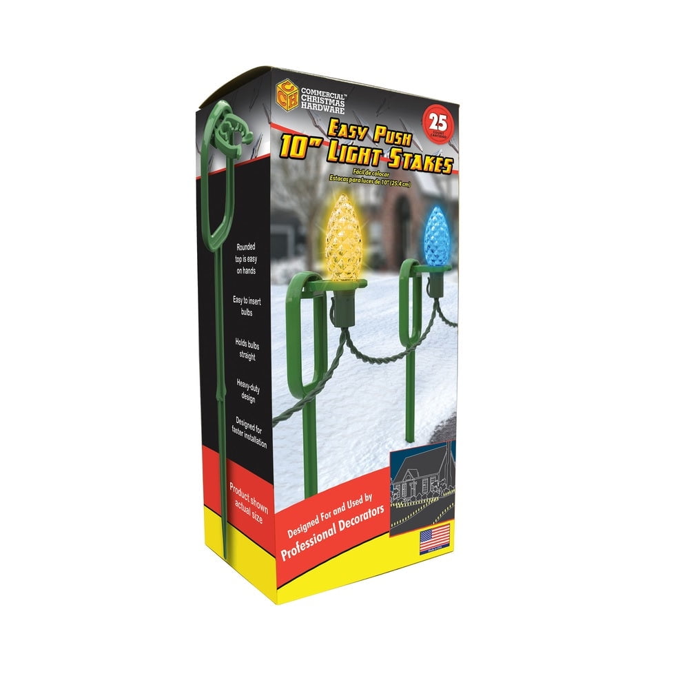 Adams Green 10" Easy Push Light Stakes, 25 Pack