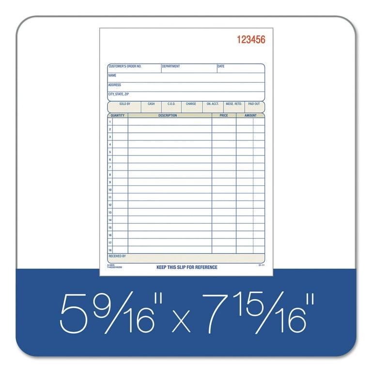 TOPS Sales/Order Book, Three-Part Carbonless, 7.95 x 5.56, 50 Forms Total TOPS Sales/Order Book, Three-Part Carbonless, 7.95 x 5.56, 50 Forms Total