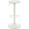 thumbnail image 1 of 1PC Adjustable Bar Stool, Swivel Round Metal Airlift Barstool, Backless Counter Height Bar Chair for Kitchen Dining Room Pub Cafe (White), 1 of 8