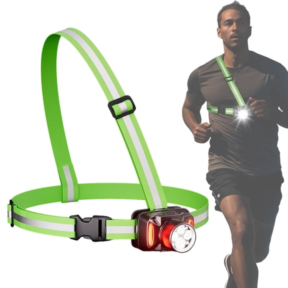 1PC Adjustable Chest-Mounted Running Light with Reflective Vest, LED Running Lights for Runners, Hikers, and Cyclists, Waterproof Night Safety Light for Outdoor Activities