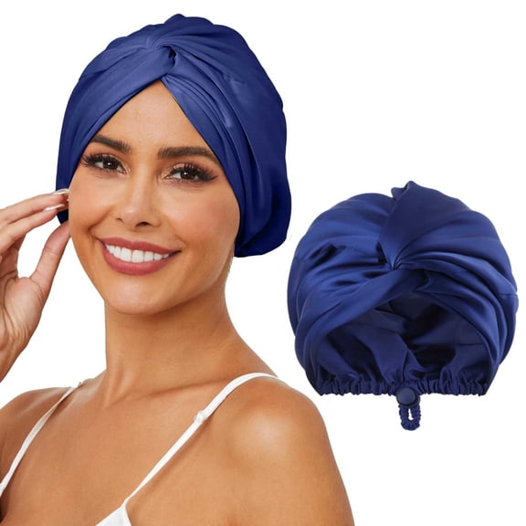 1PC Adjustable Silk Satin Hair Bonnet For Sleeping Double Layer Hair Wrap Sleep Cap Turban For Women Men Curly Straight Hair Long Large Natural Wavy Hair Products 2a Hair Type Products K18 Hair Mist