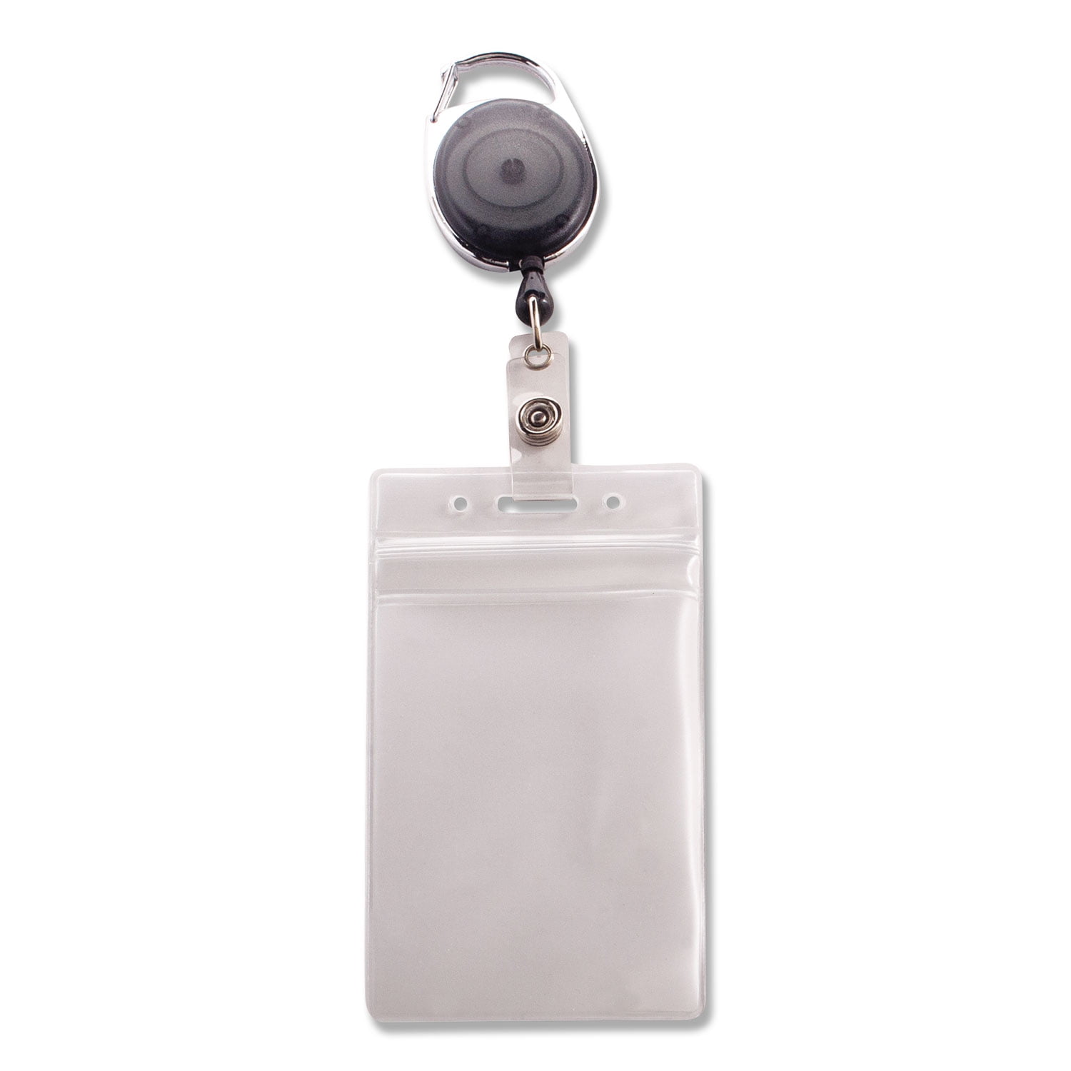 1PC Advantus Resealable ID Badge Holders with 30\\" Cord Reel, Vertical