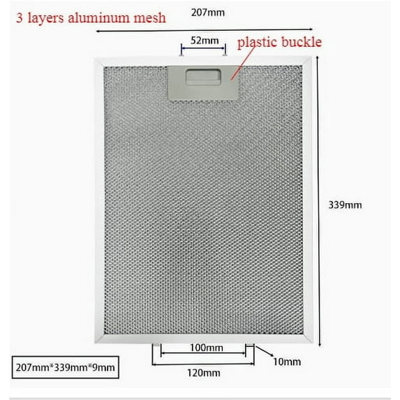1PC Aluminum mesh range hood filter replacement Range hood grease mesh Filter Cooker Hood Filters Extractor Vent Accessories