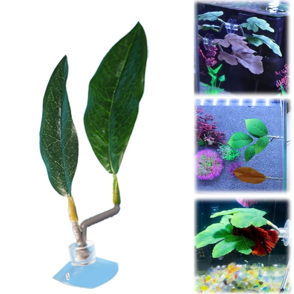 1PC Aquarium Decoration Leaf, Plastic Fish Resting & Egg Laying Mat, Realistic Design for Betta Tank, Natural Hideout Cave for Small Fish, Creates Natural Environment, By Harlik