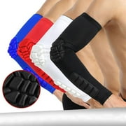 1PC Arm Elbow Sleeves, Honeycomb Crashproof Arm Elbow Pads, Basketball Shooting Sleeve, Sports Compression Arm Upgrade Protection for Baseball Football Volleyball Cycling, Black, L
