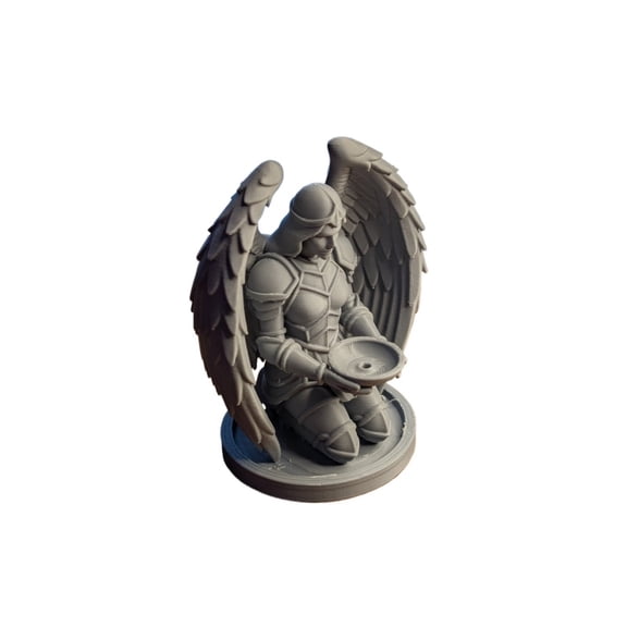 1PC Armor Angel Incense Seat (Kneeling Position Spreading Wings) 3D Printing