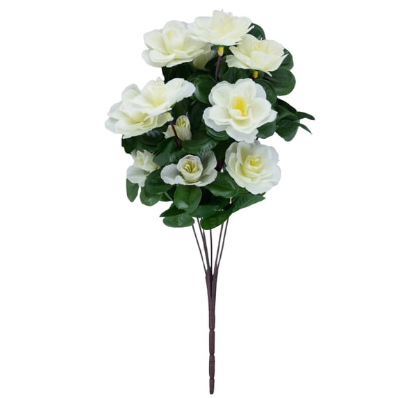 1PC Artificial Azalea Faux Outdoor Flowers Plants, Silk Artificial Flowers, Faux Floral Arrangement for Cemetery Vase Kitchen Wedding Table Centerpieces Indoor Outdoor