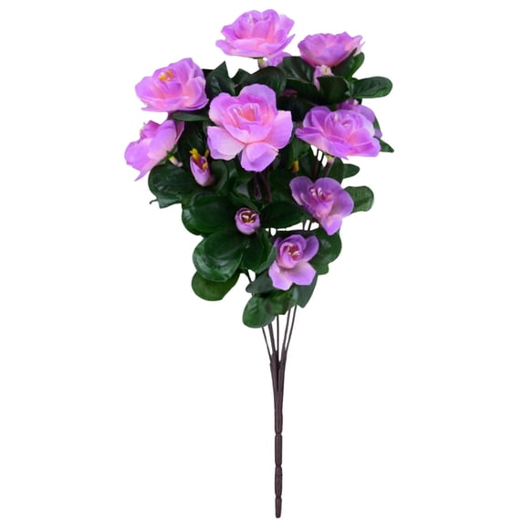1PC Artificial Azalea Faux Outdoor Flowers Plants, Silk Artificial Flowers, Faux Floral Arrangement for Cemetery Vase Kitchen Wedding Table Centerpieces Indoor Outdoor