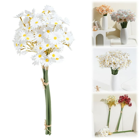 1PC Artificial Daisy Flowers Bouquet,wine red Burgundy Faux Chamomile Chrysanthemum Bundle for Table Centerpieces & Home Decor,F