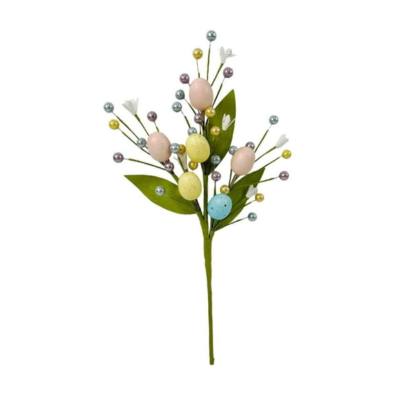 1PC Artificial Easter Egg Picks, Easter Egg Ornaments Easter Egg Flower Picks Fake Eggs Bouquet, Easter Spring Floral Picks for Home Centerpiece Vase Windowsill Decoration
