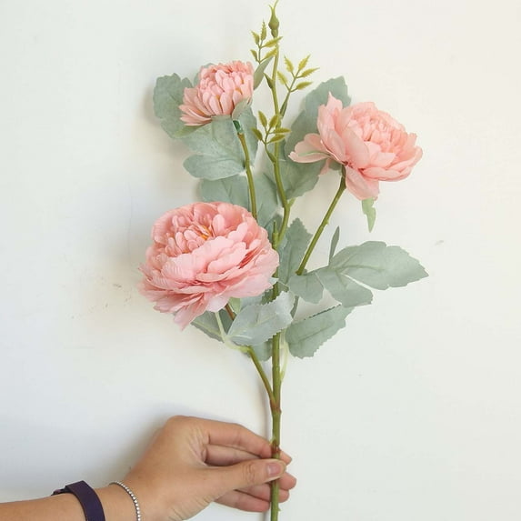 1PC Artificial Flowers Outdoor UV Resistant Fake Flowers Artificial Fake Western Rose Flower Peony Bridal Party Home Decor Mother's Day Christmas Home Wedding Decorations