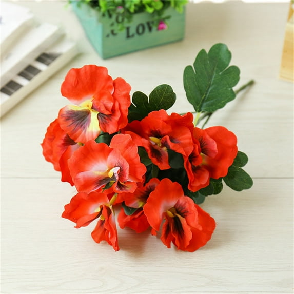 1PC Artificial Flowers Outdoor UV Resistant Fake Flowers Artificial Pansy Flowers Outdoor Faux Flowers Silk Wild Daisy Flower Mother's Day Christmas Home Wedding Decorations