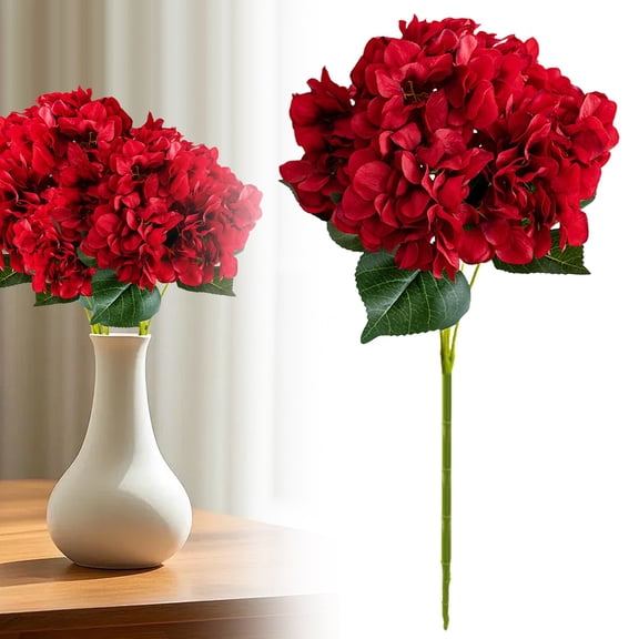 1PC Artificial Hydrangea Flower Stems, Faux Silk Hydrangea Bouquets for Home Decor, Wedding Centerpieces, and Party Arrangements, Fake Florals for Tabletop and Event Styling