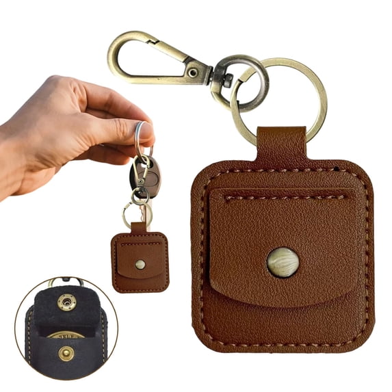 1PC Artificial Leather Ring Holder Keychain,Portable Travel Ring Holder Pouch,Coin Holder Keychain,Coin Holder Keychain,Keychain Rings Bag for Purse,Jewelry Key Chain Bag for Rings,Necklaces,Coins