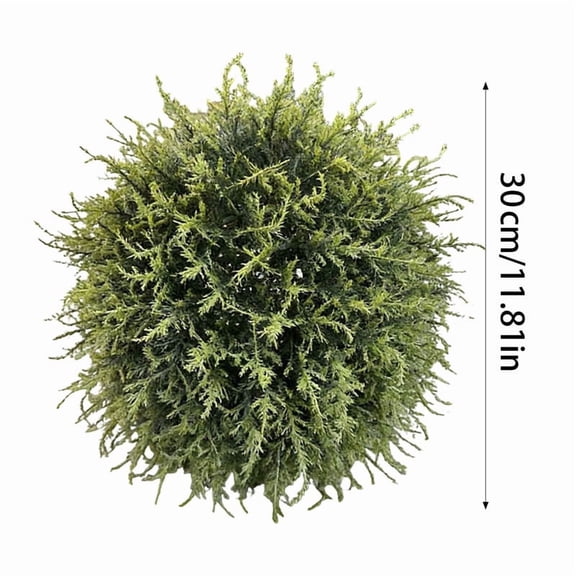 1PC Artificial Milan Topiary Ball Decoration, Simulation Fake Boxwood Green Display Realistic Vivid Hanging Ornament Backyard Balcony (12 Inch, M)