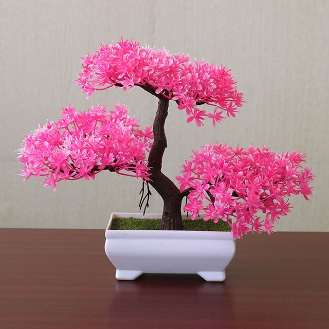 1PC Artificial Plants Bonsai Small Tree Pot Plants Flowers Potted Ornaments For Home Decoration Hotel Garden Decor Yunsong pink
