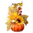 thumbnail image 1 of 1PC Artificial Pumpkin Ornament Fall Maple Leaf Sunflower Berry Set Decor Pumpkin Photography Table Centerpiece Props for Autumn Thanksgiving Home Table Decor, 1 of 8