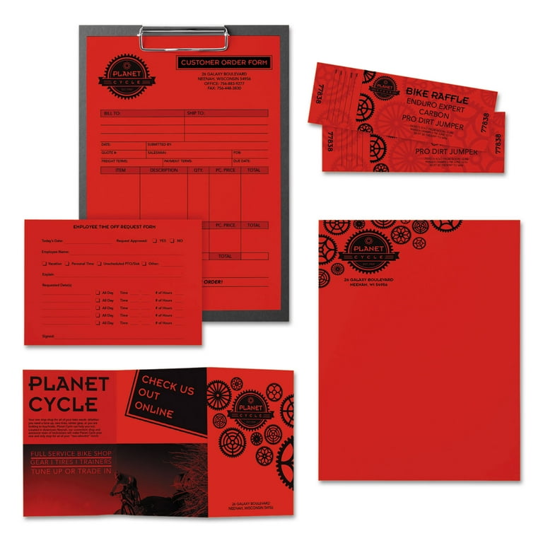 Color Paper, 24 lb Bond Weight, 8.5 x 11, Re-Entry Red, 500 Sheets/Ream Color Paper, 24 lb Bond Weight, 8.5 x 11, Re-Entry Red, 500 Sheets/Ream