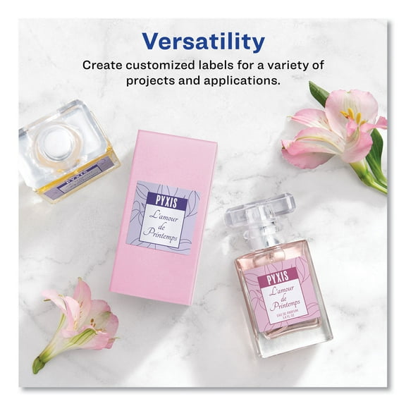 1PC Avery Square Labels with Sure Feed and TrueBlock, 2 x 2, White, 300/Pack