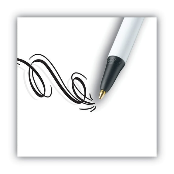 1PC BIC Clic Stic Ballpoint Pen Value Pack, Retractable, Medium 1 mm, Black Ink, White Barrel, 24/Pack