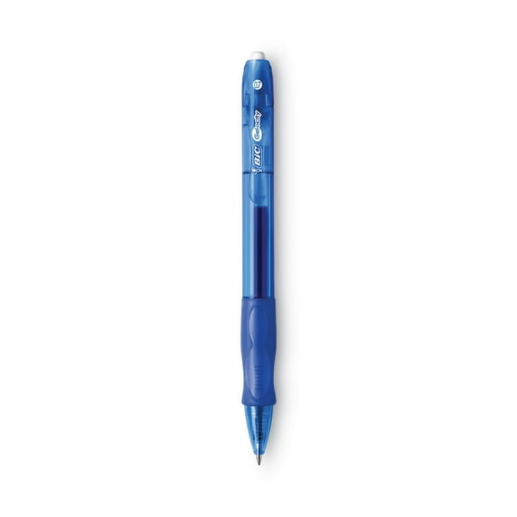 1PC BIC Gel-ocity Gel Pen, Retractable, Medium 0.7 mm, Blue Ink, Translucent Blue Barrel, Dozen