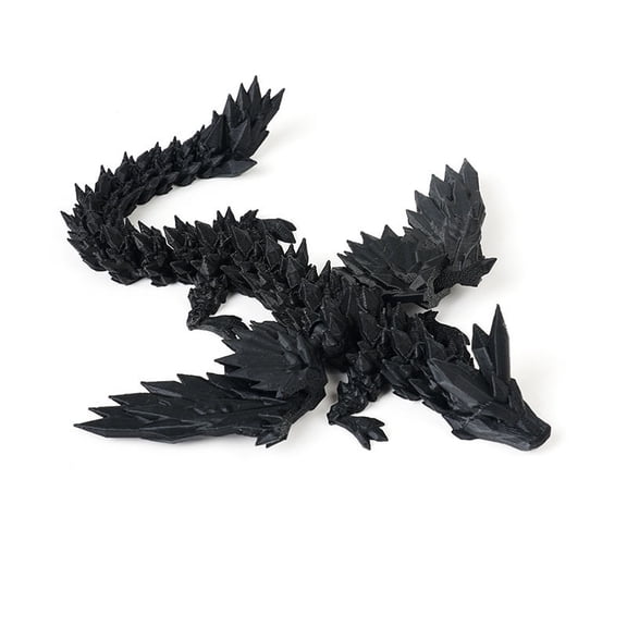 1PC BLACK 45cm 3D Printed Dragon Figurine, Flying Crystal Dragon, Dragon Egg Gift, Chinese Dragon Figure