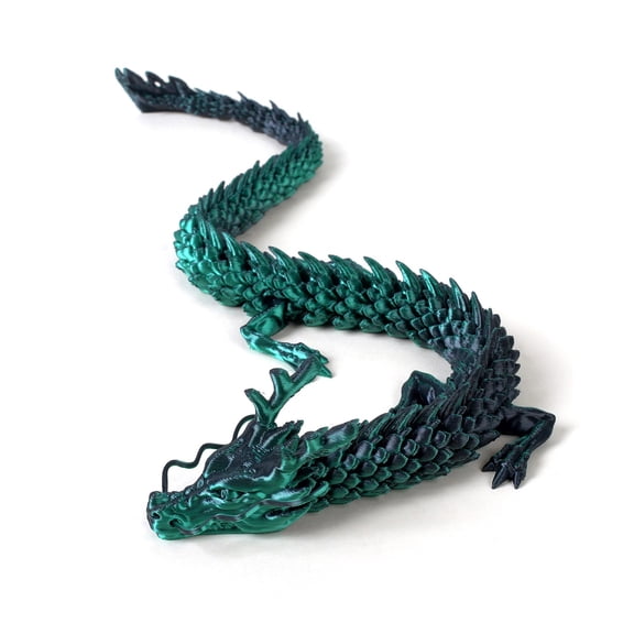 1PC BLACK GREEN 45CM 3D Printed Articulated Dragon Figure, Chinese Dragon