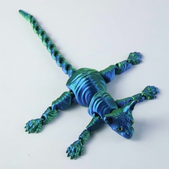 1PC BLUE 29CM 3D printed hairless cat joint movable Siamese cat figurine craft