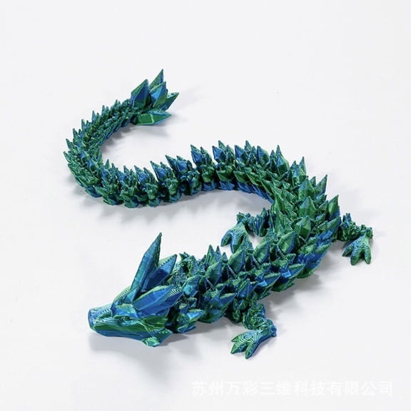 1PC BLUE GREEN 13CM 3D Printed Gem Crystal Dragon Figurine Gift Set with Colorful Decorations