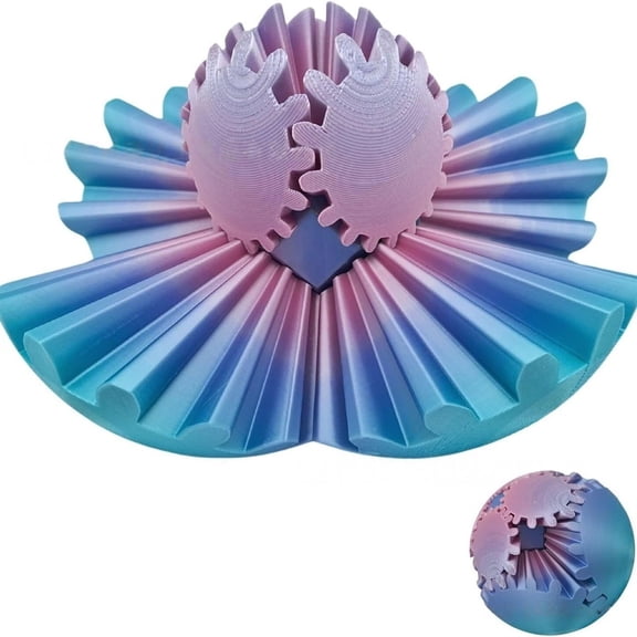1PC BLUE PURPLE GRADUAL 6CM 3D Printed Gear Ball Rotating Cube Fingertip
